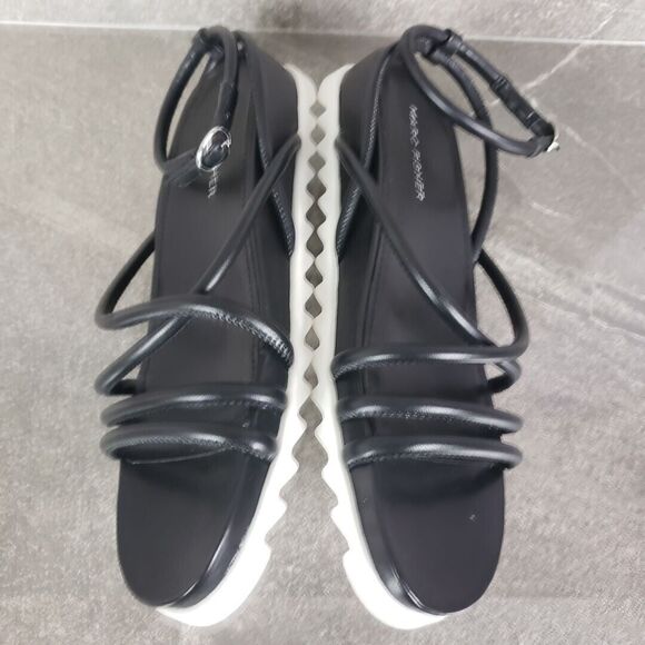 Marc Fisher Sandals Womens 7.5 Black Joylyn Strappy Sport Flat Shoes - Picture 3 of 10